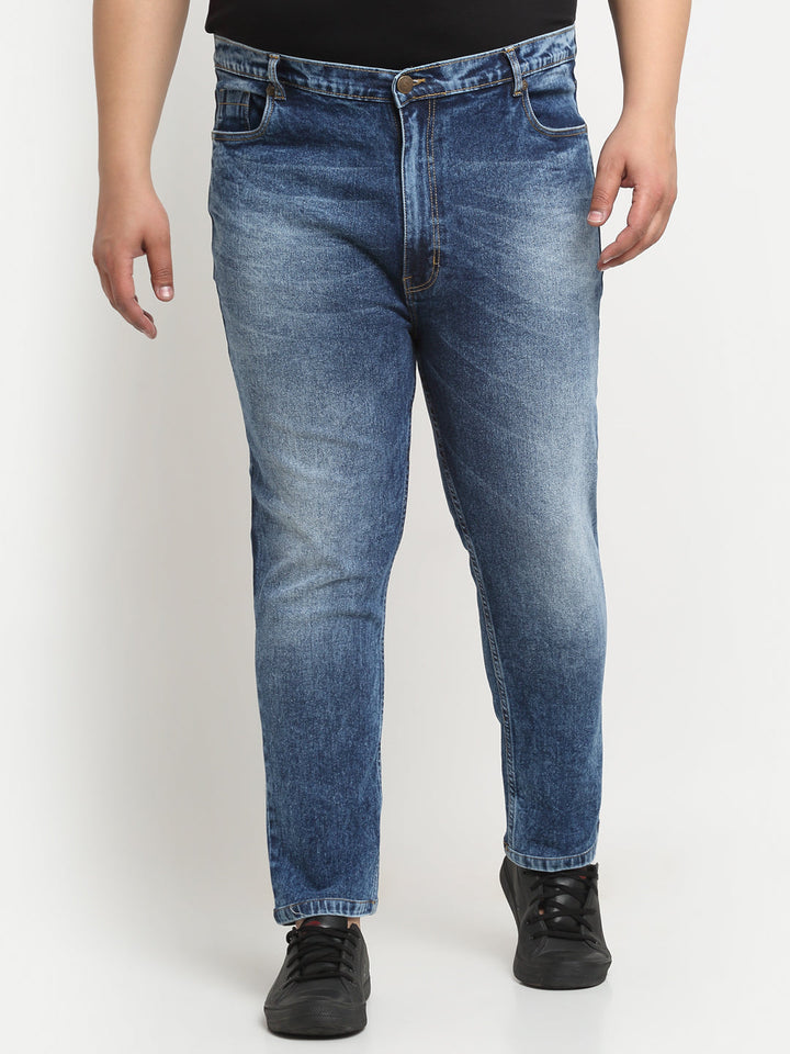 Plus Size Men  Comfort Regular-Fit Heavy Fade Stretchable Cotton Jeans