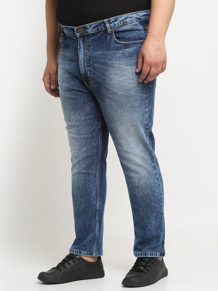 Plus Size Men  Comfort Regular-Fit Heavy Fade Stretchable Cotton Jeans