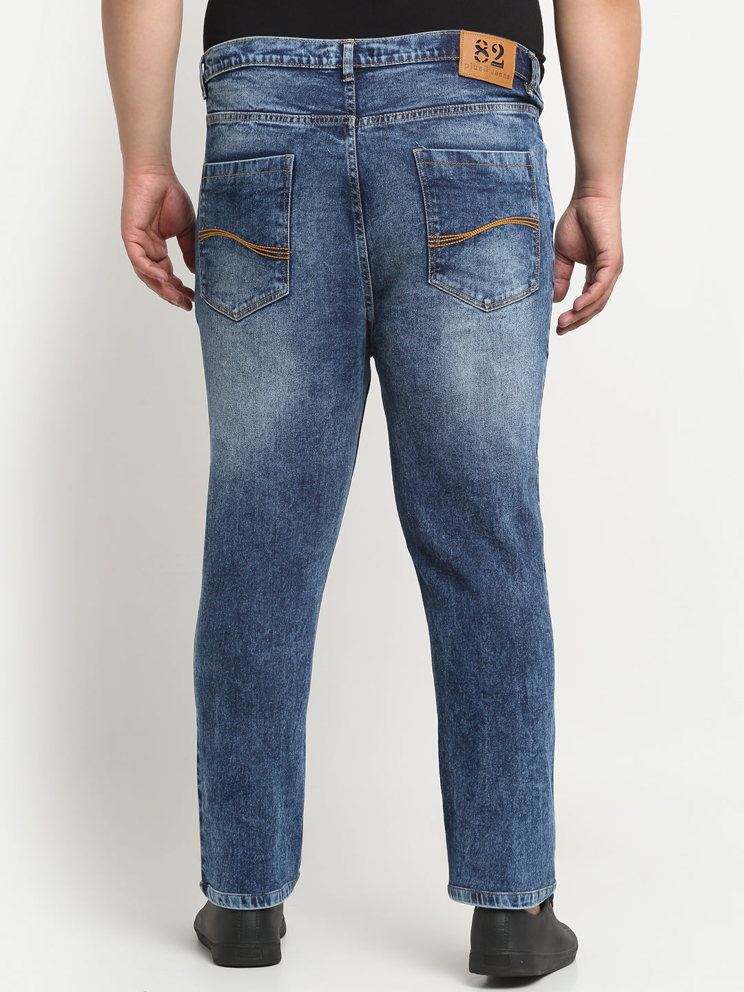 Plus Size Men  Comfort Regular-Fit Heavy Fade Stretchable Cotton Jeans