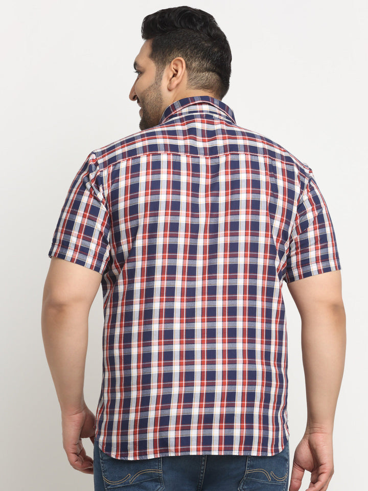 Plus Size  Tartan Checks Cotton Casual Shirt