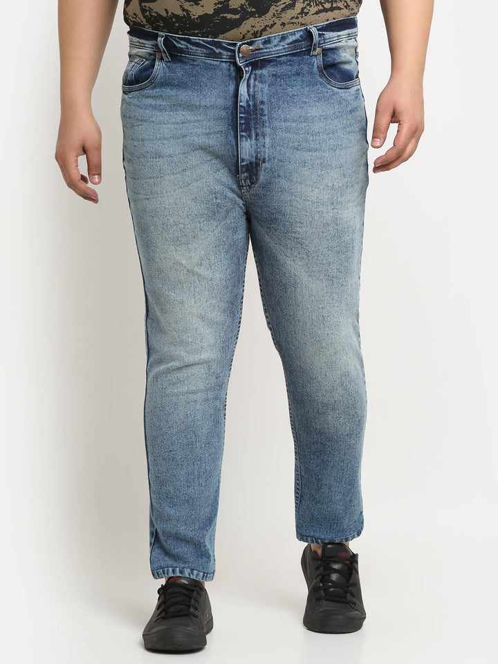 Plus Size Men  Comfort Regular-Fit Heavy Fade Stretchable Cotton Jeans