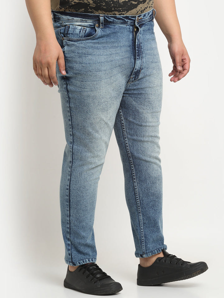 Plus Size Men  Comfort Regular-Fit Heavy Fade Stretchable Cotton Jeans