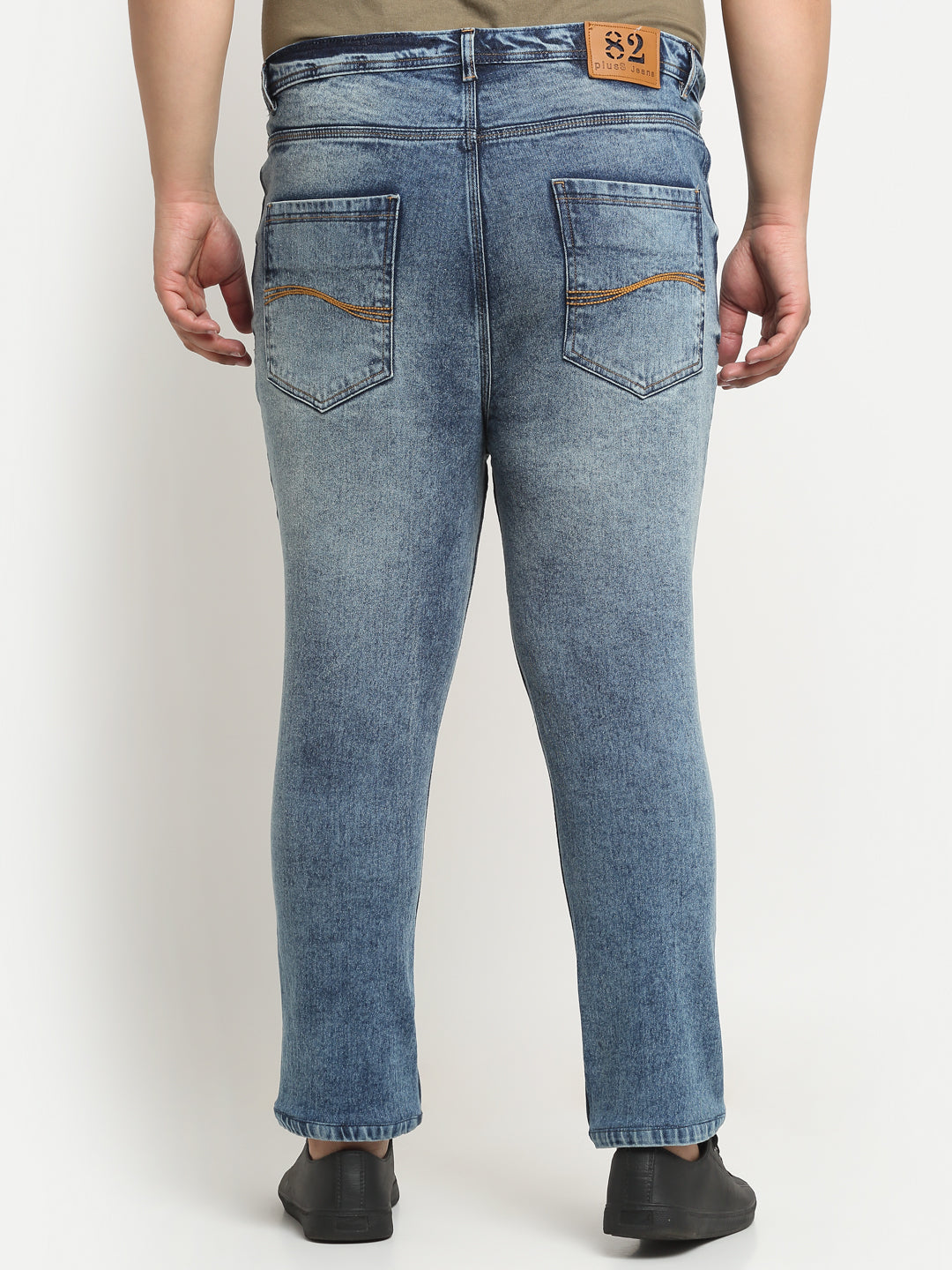 Plus Size Men  Comfort Regular-Fit Heavy Fade Stretchable Cotton Jeans