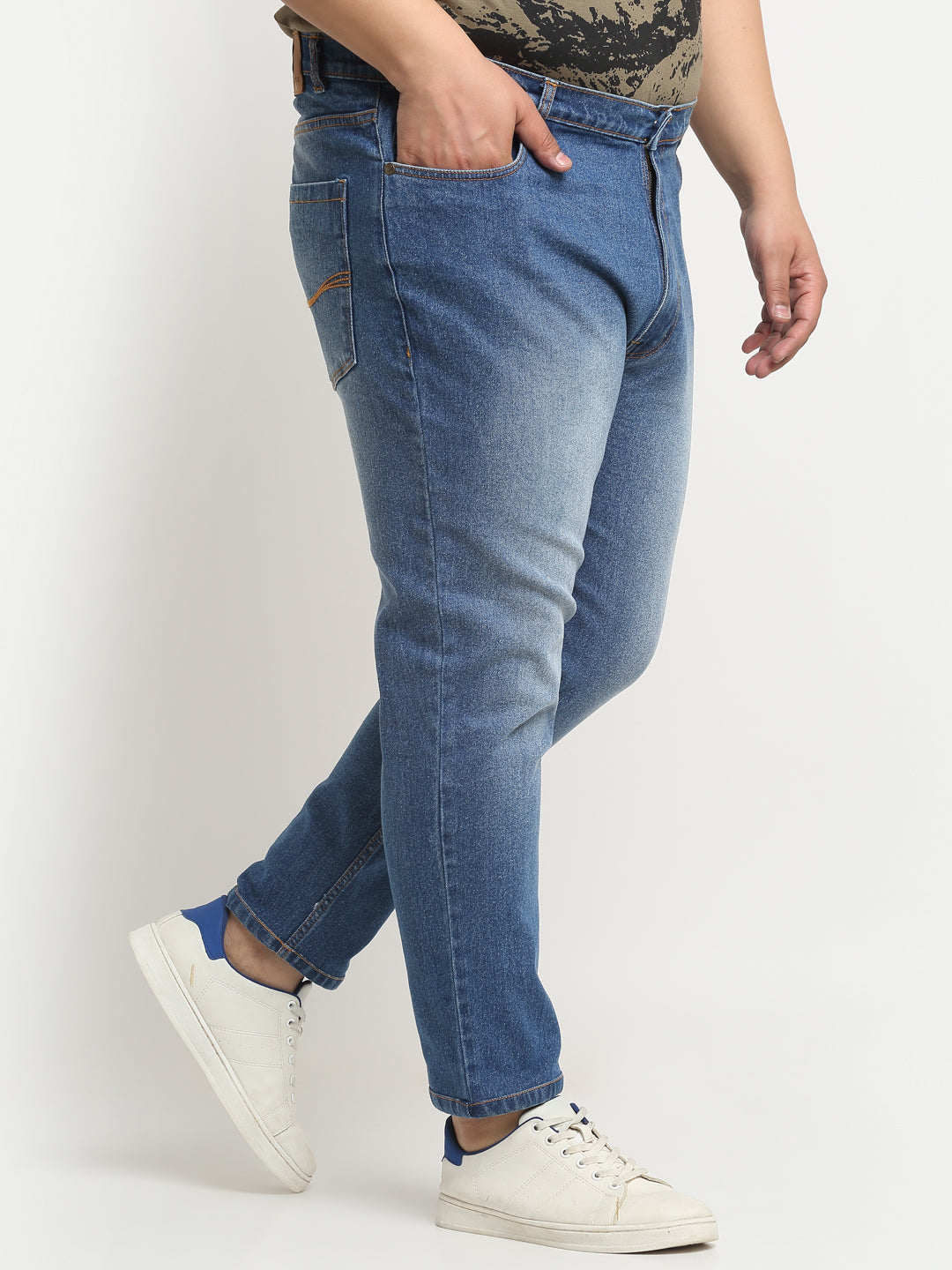 Plus Size Men  Comfort Regular-Fit Light Fade Stretchable Cotton Jeans