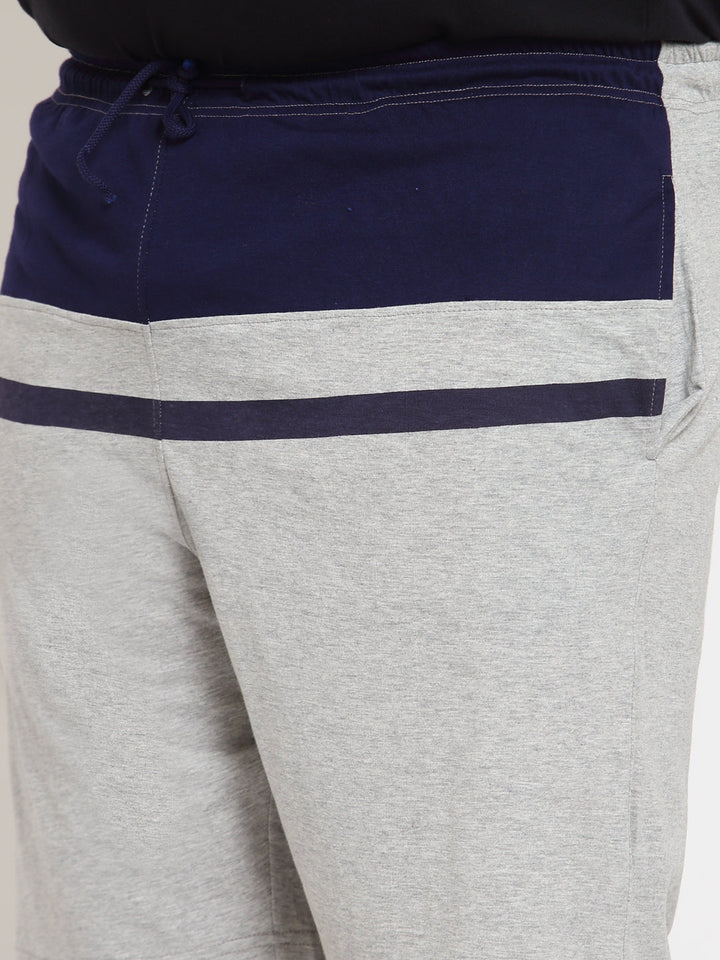 Plus Size Men Grey Colourblocked Mid-Rise Regular Shorts