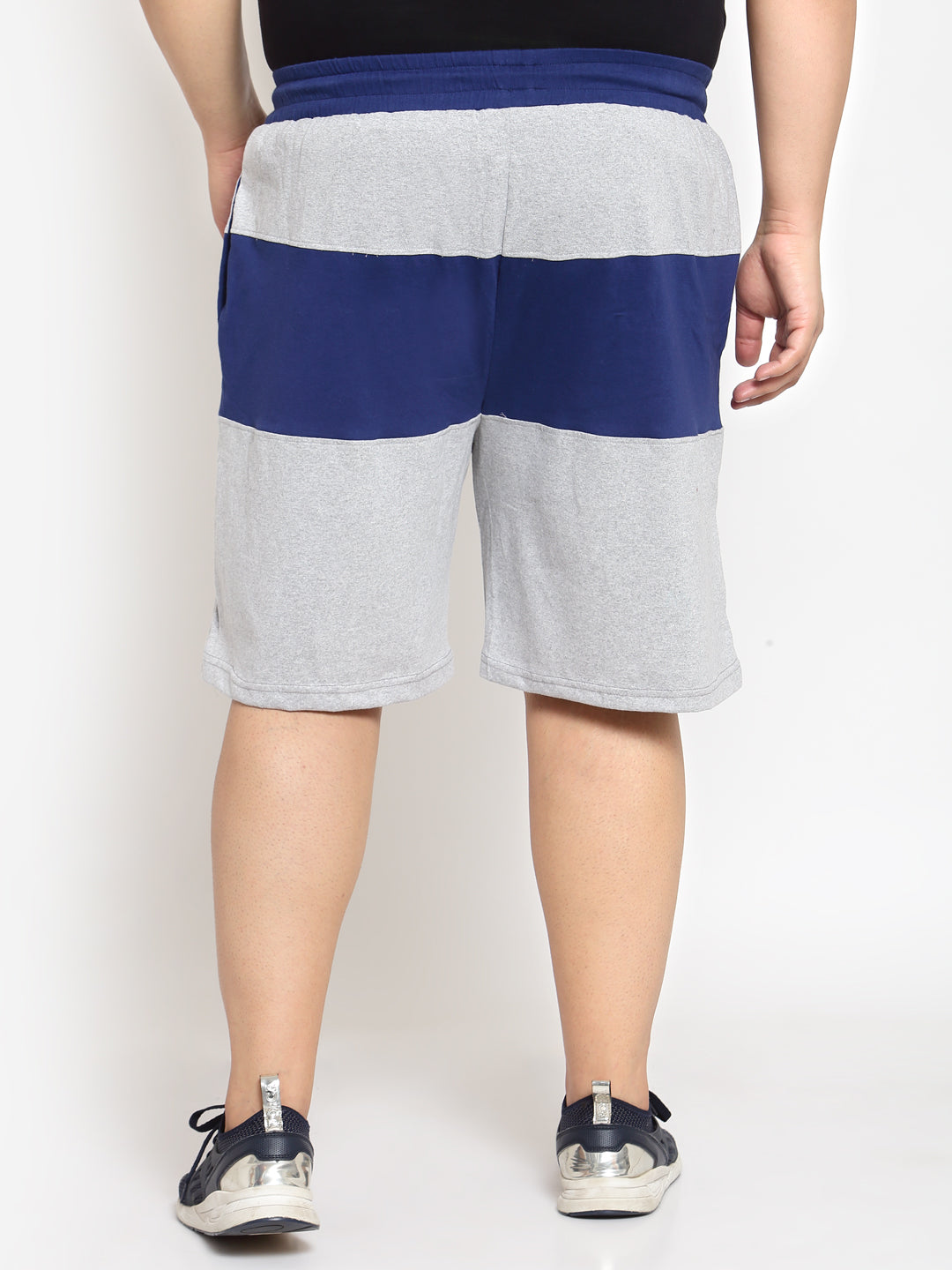 Plus Size Men Grey Colourblocked Regular Fit Regular Shorts