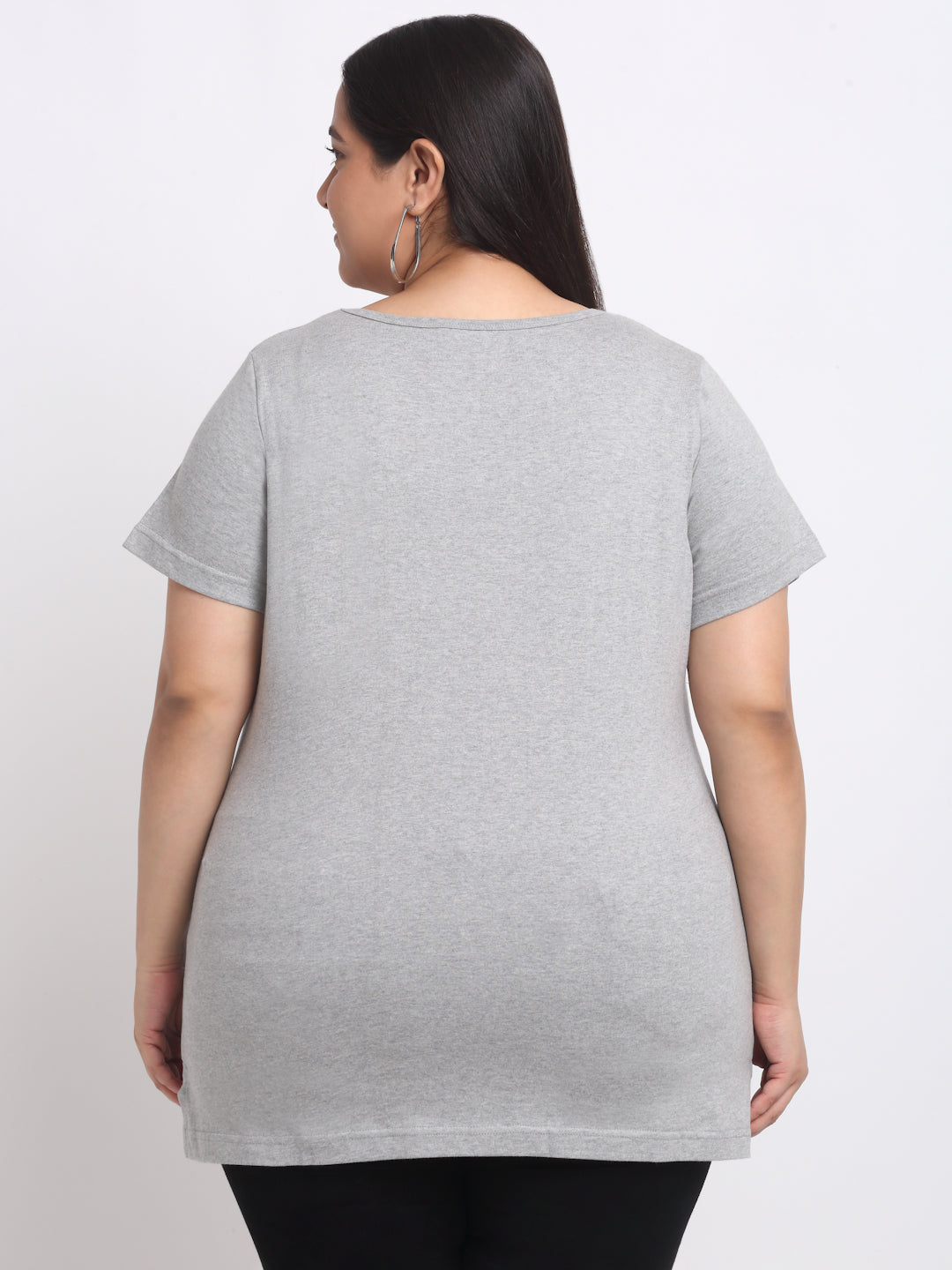 Plus Size  Cotton Longline T-shirt