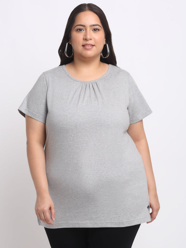 Plus Size  Cotton Longline T-shirt