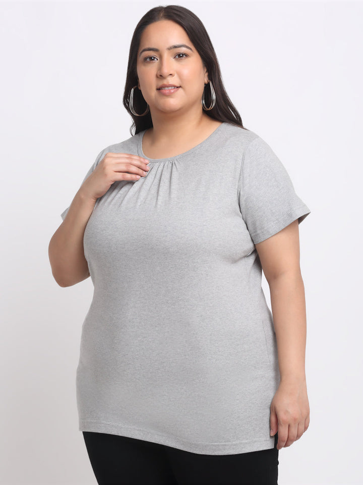 Plus Size  Cotton Longline T-shirt