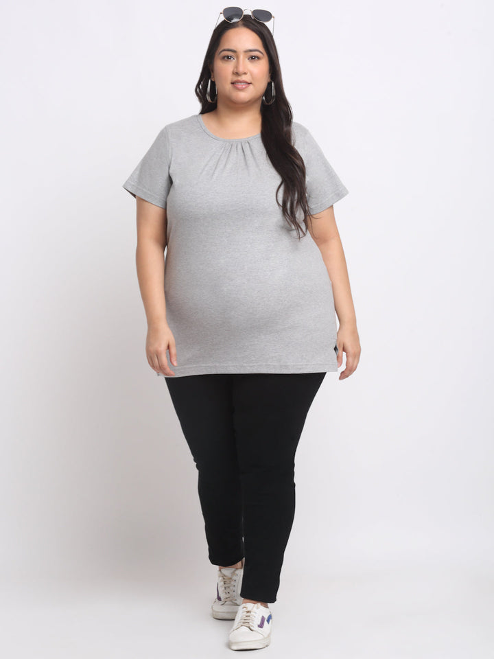 Plus Size  Cotton Longline T-shirt