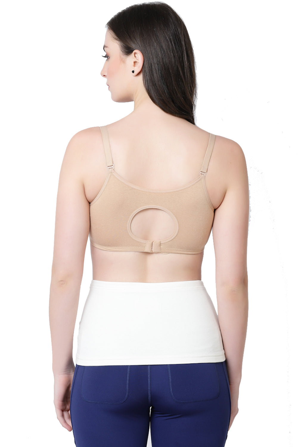 Bamboo Fiber Gathered Side Maternity Belly Band-ISMB002-Bright White