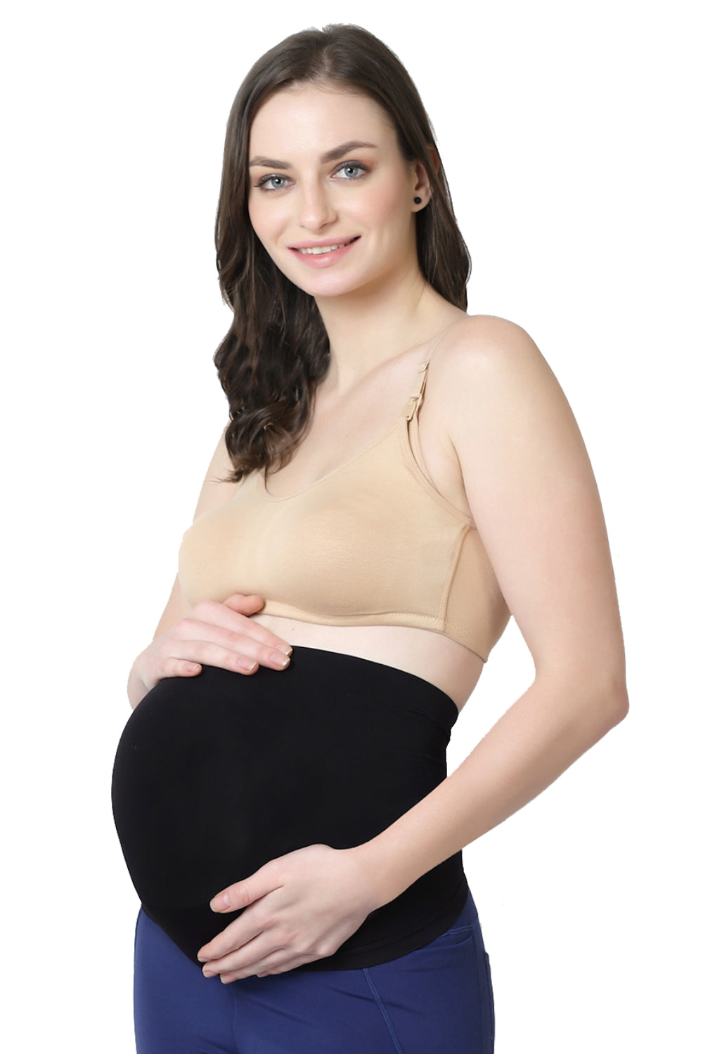 Bamboo Fiber Seamless Side Maternity Belly Band-ISMB001-Anthracite-