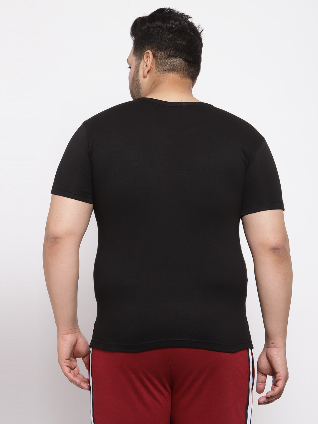 Plus Size Men Black Solid Innerwear Vest