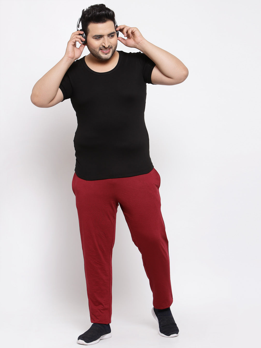 Plus Size Men Black Solid Innerwear Vest