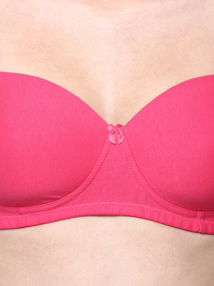Women Lightly Padded Non Wired Tshirt Bra (Pack of 3)