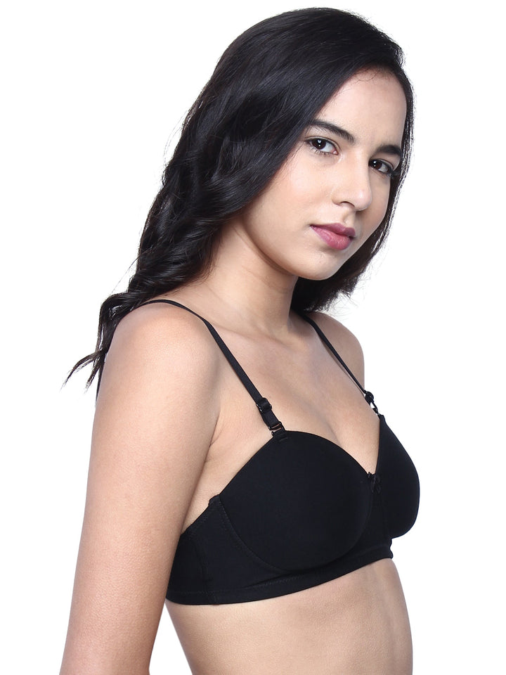Women Lightly Padded Non Wired Tshirt Bra (Pack of 2)-ROMI