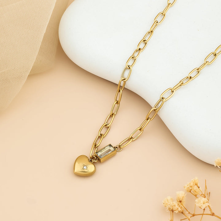 Crystal Heart Link Chain