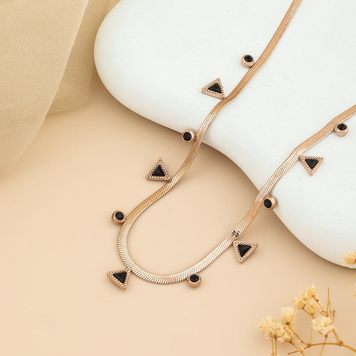 Classic triangle black stone necklace