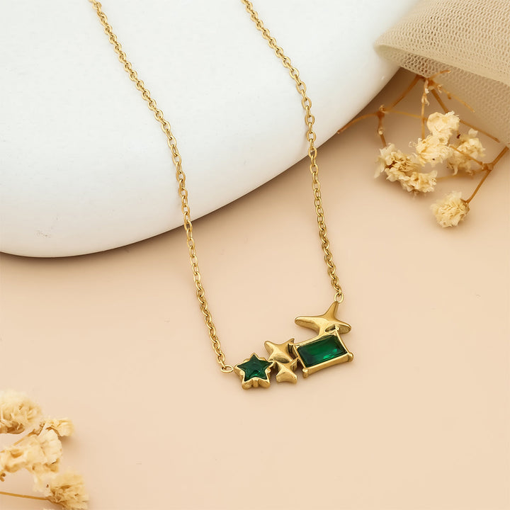 Green Star Locket Chain