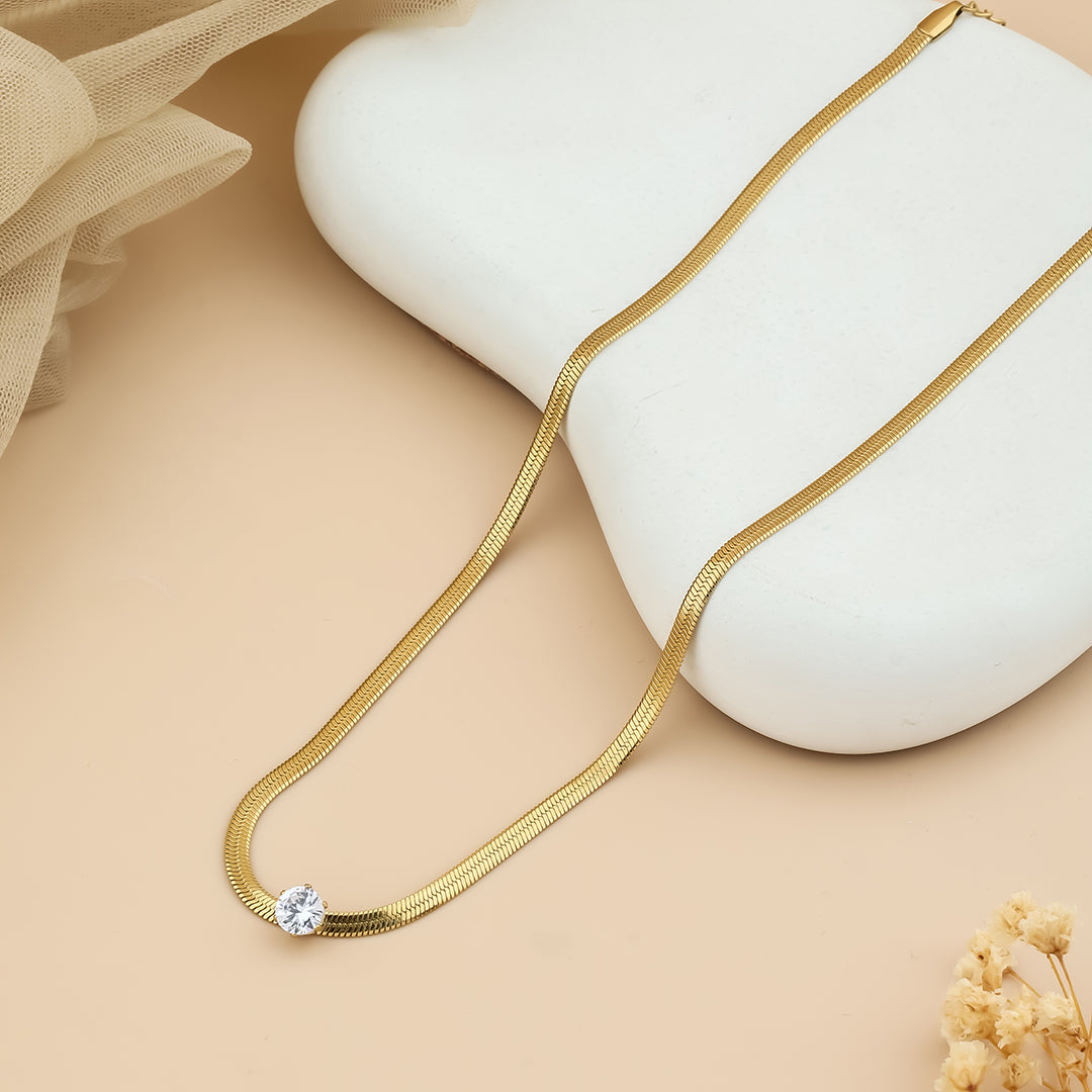 Flexi neck chain Diamond like glow stone