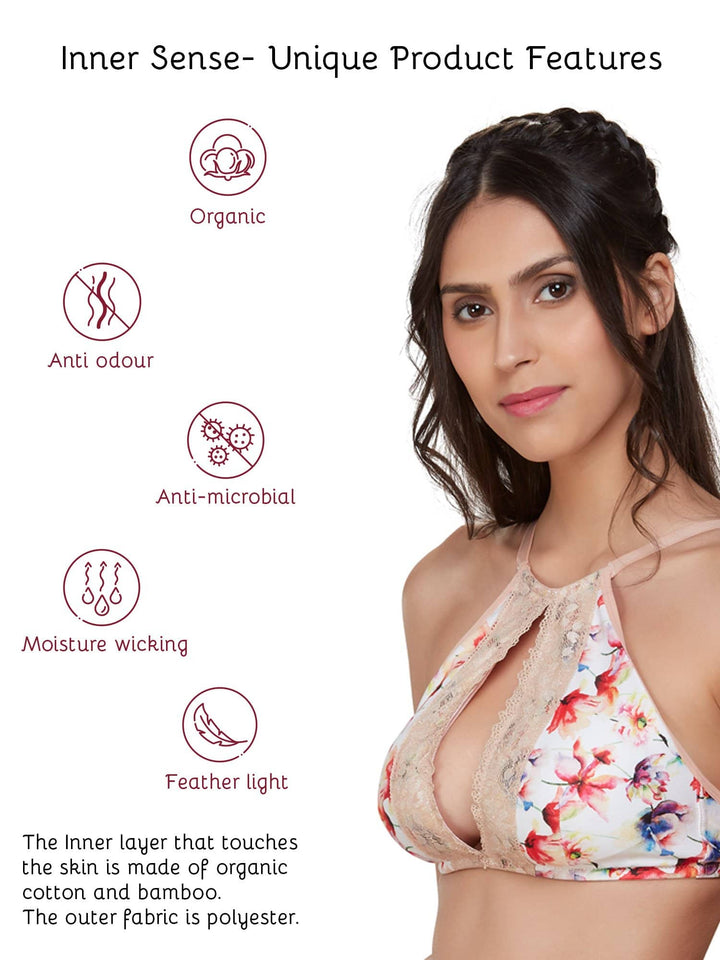 Organic Cotton  Blended Antimicrobial Lightly Padded Non-wired Bralette-ISB089-