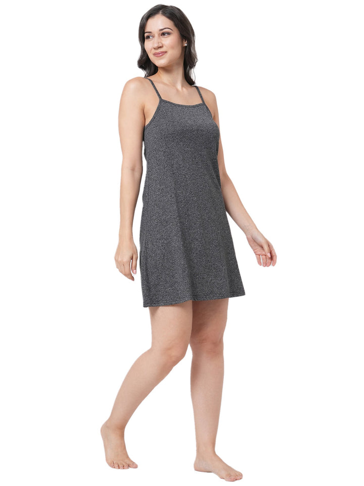 Organic Cotton Nightdress ISL063-Dark Grey melange