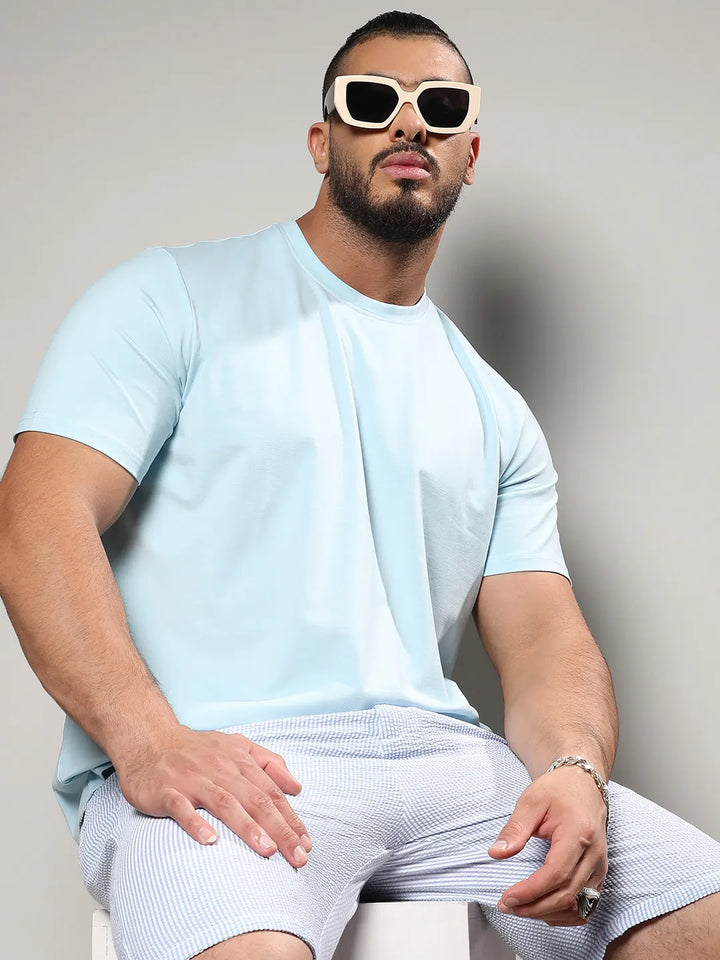 Icy Blue Basic Regular Fit T-Shirt