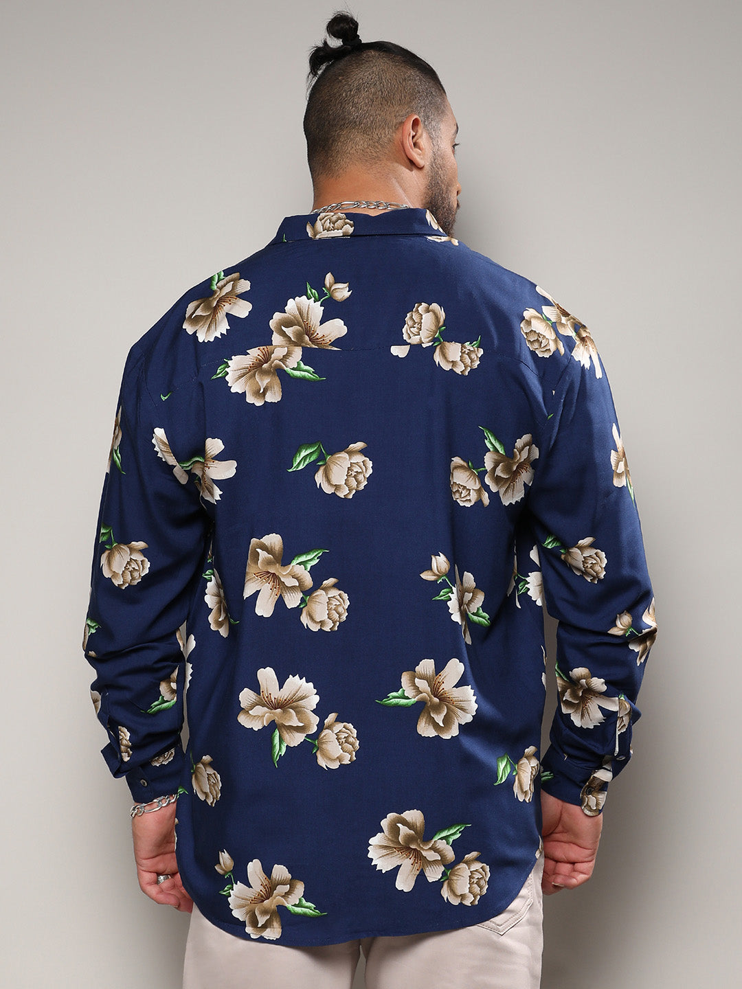 Indigo Blue Floral Print Shirt