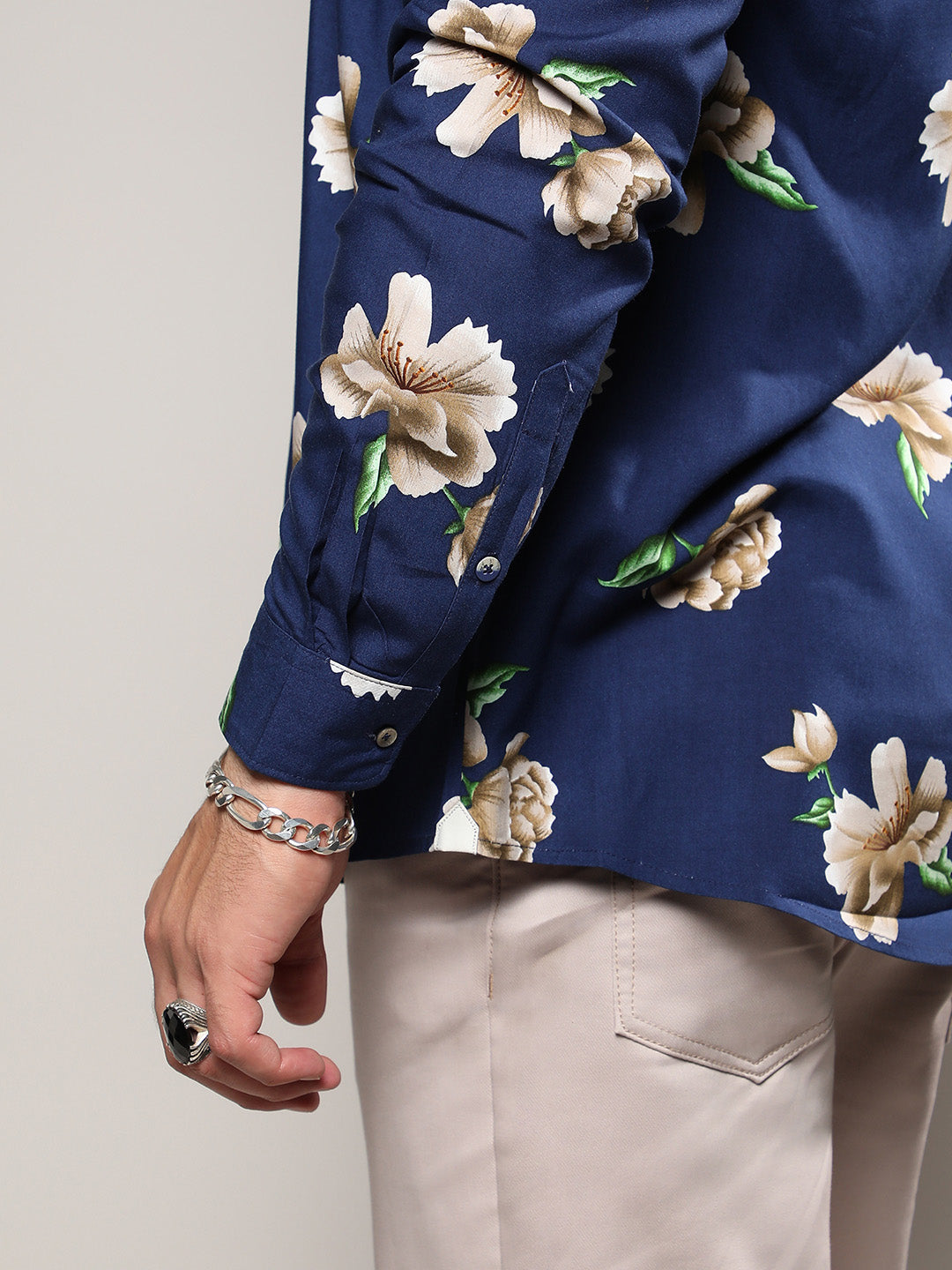 Indigo Blue Floral Print Shirt