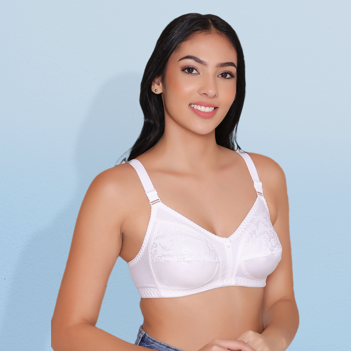 Half Net Non Padded Non Wired Full Coverage Bra-IRIS