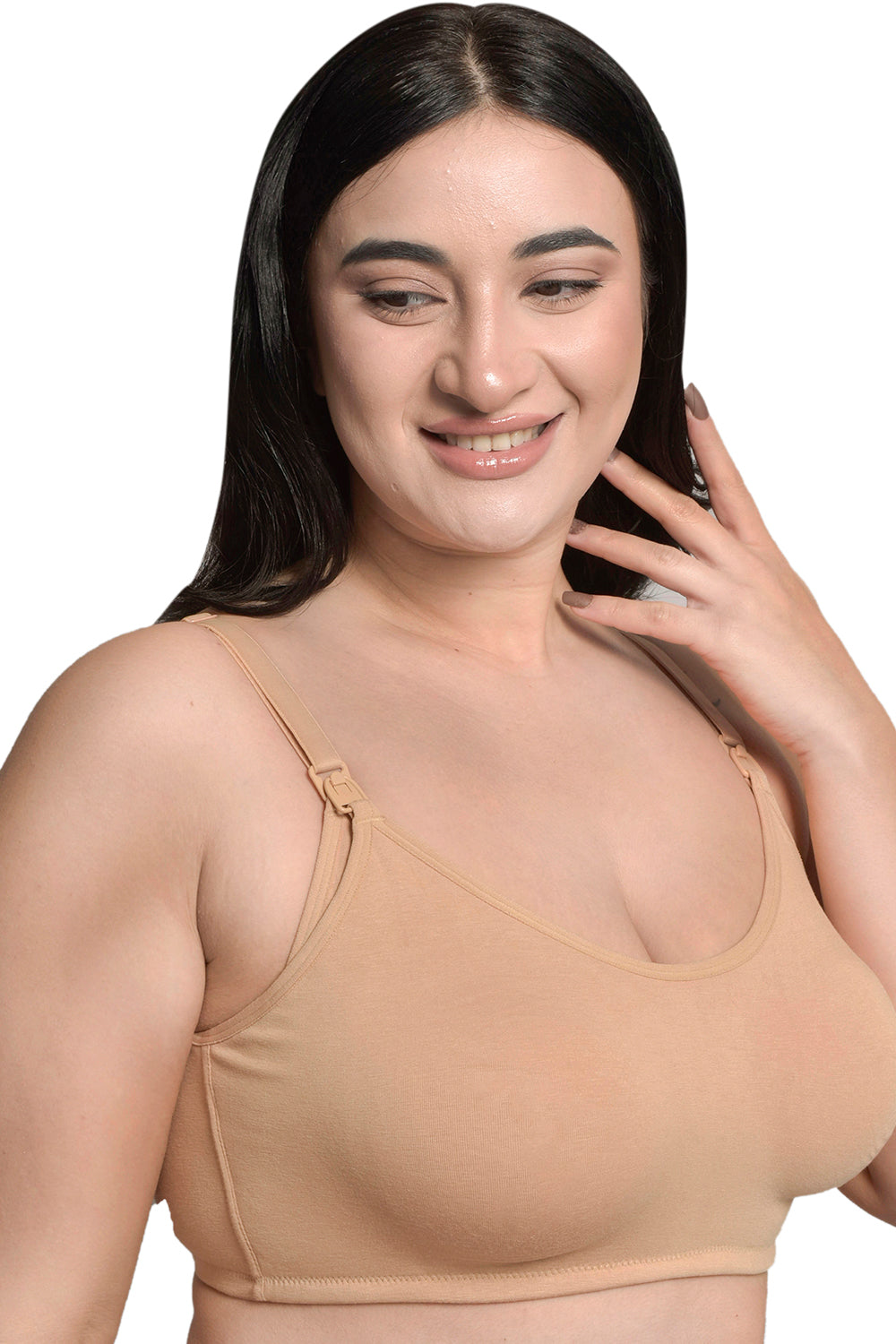 Plus Size Nude Organic Cotton Bamboo Non Padded  Nursing Bra