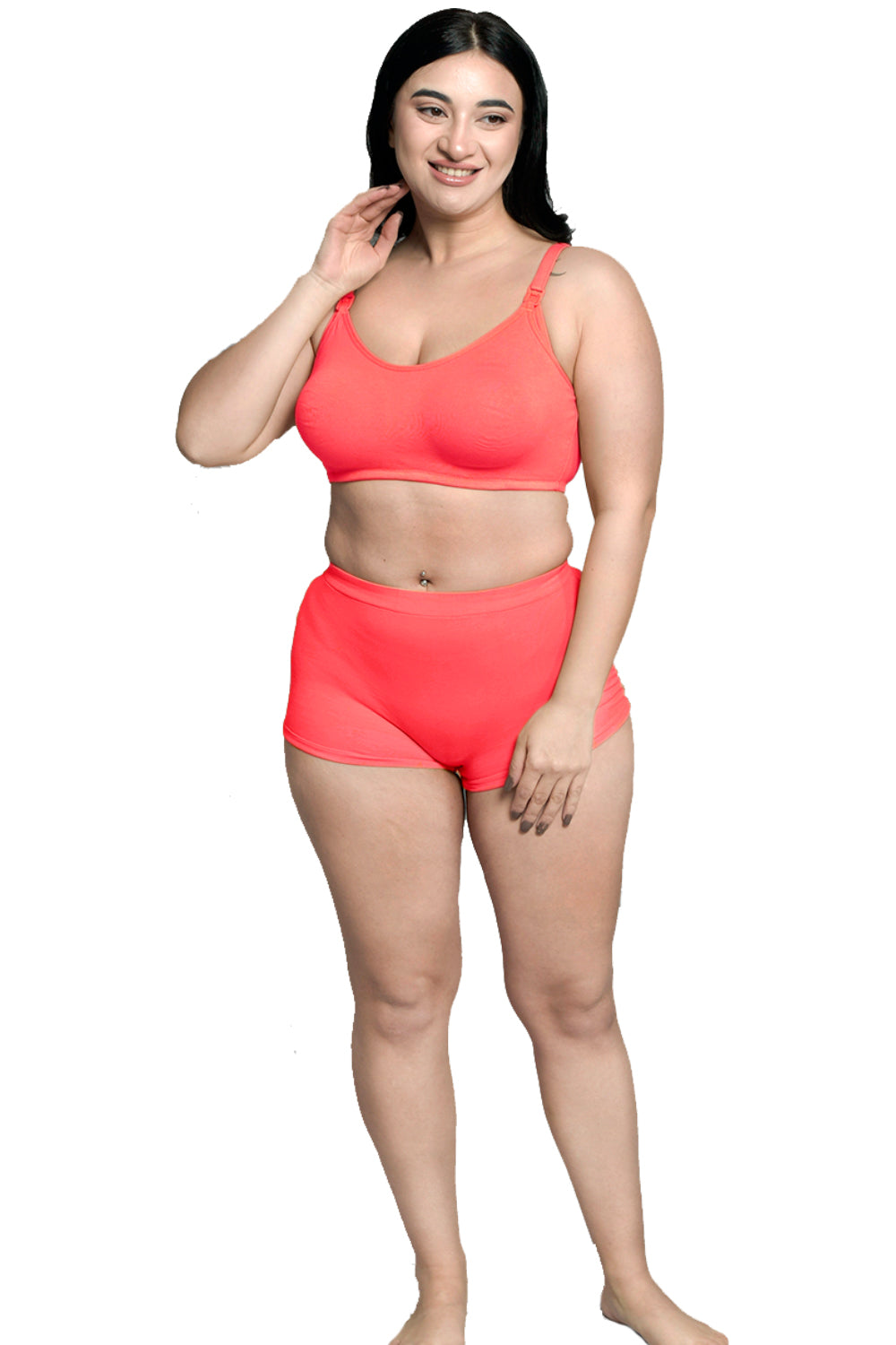 Plus Size Organic Cotton Antimicrobial Soft Nursing Bra-IMB004G