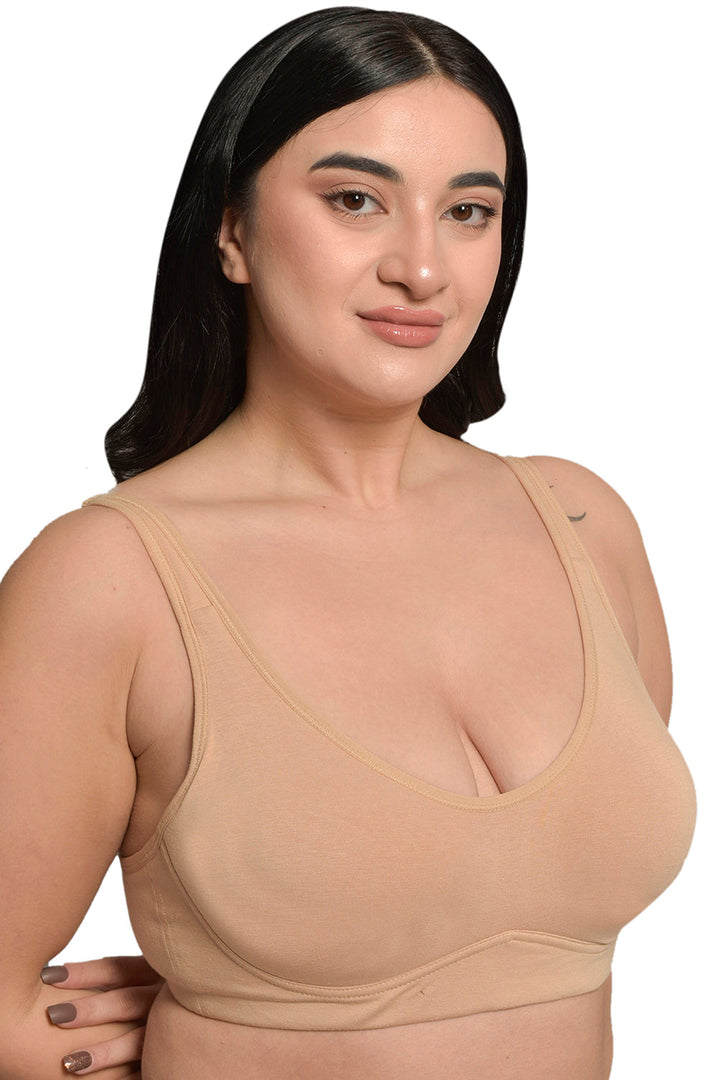 Plus Size Skin Organic Cotton Bamboo Non padded Minimizer Bra