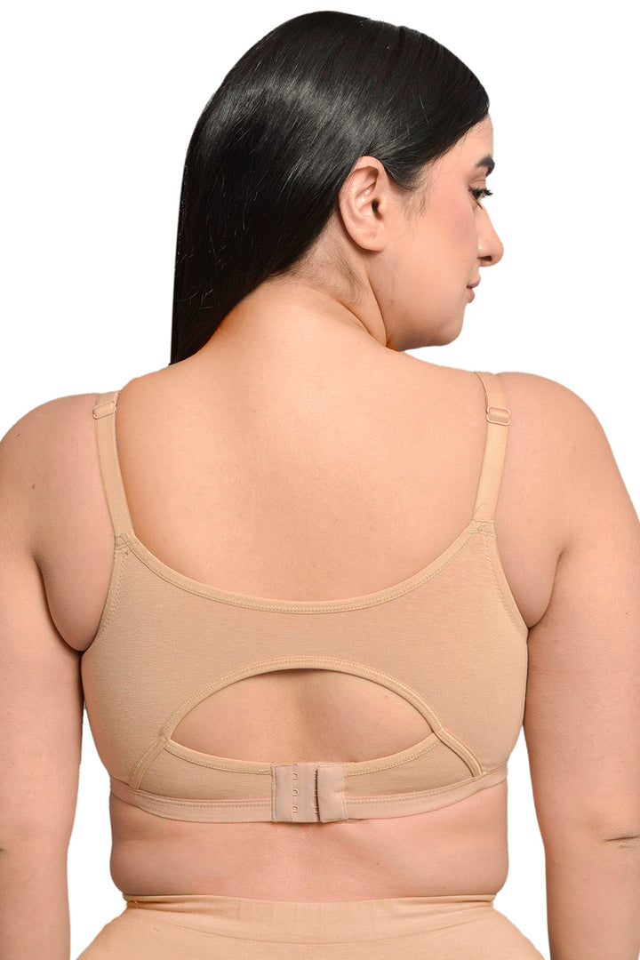 Plus Size Nude Organic Cotton Bamboo Non Padded  Sleeping Bra