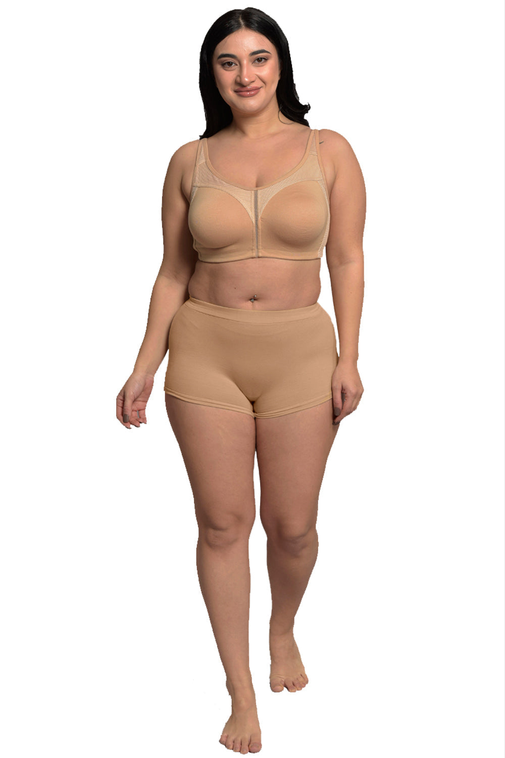 Organic Cotton Antimicrobial full coverage plus size M frame bra-ISB121-Skin