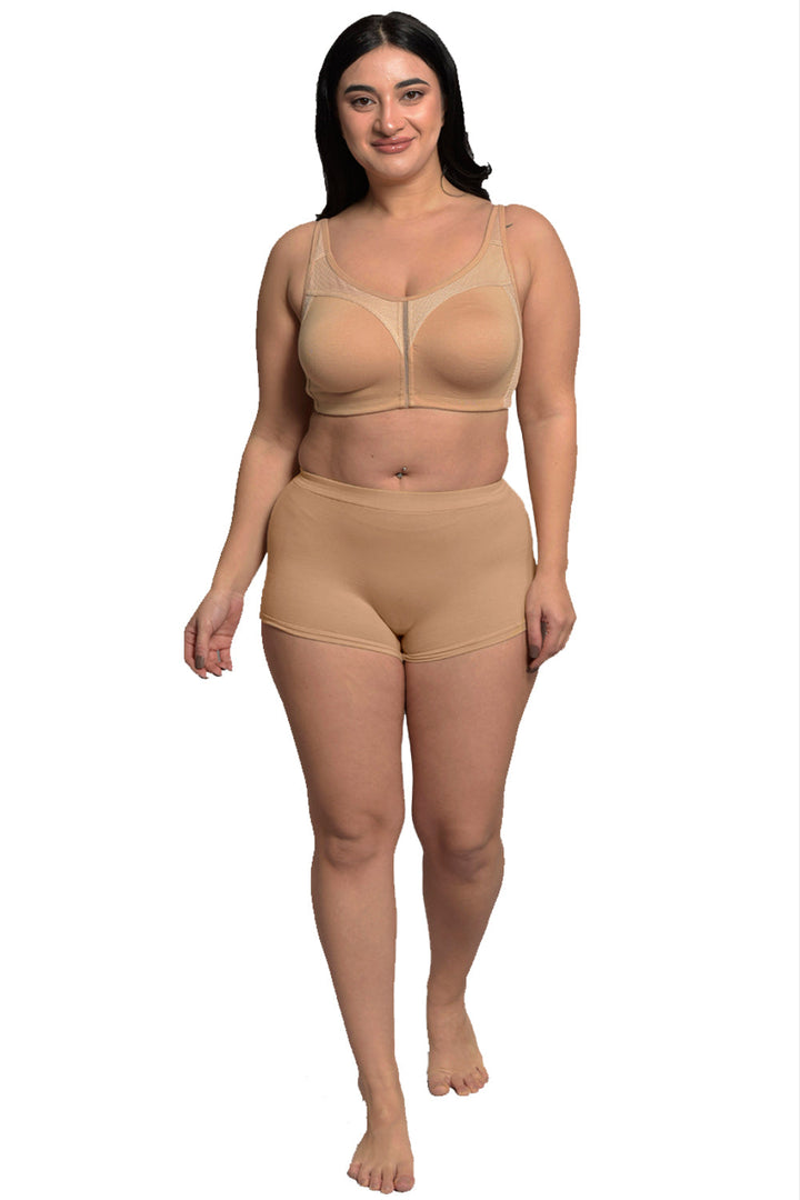 Organic Cotton Antimicrobial full coverage plus size M frame bra-ISB121-Skin