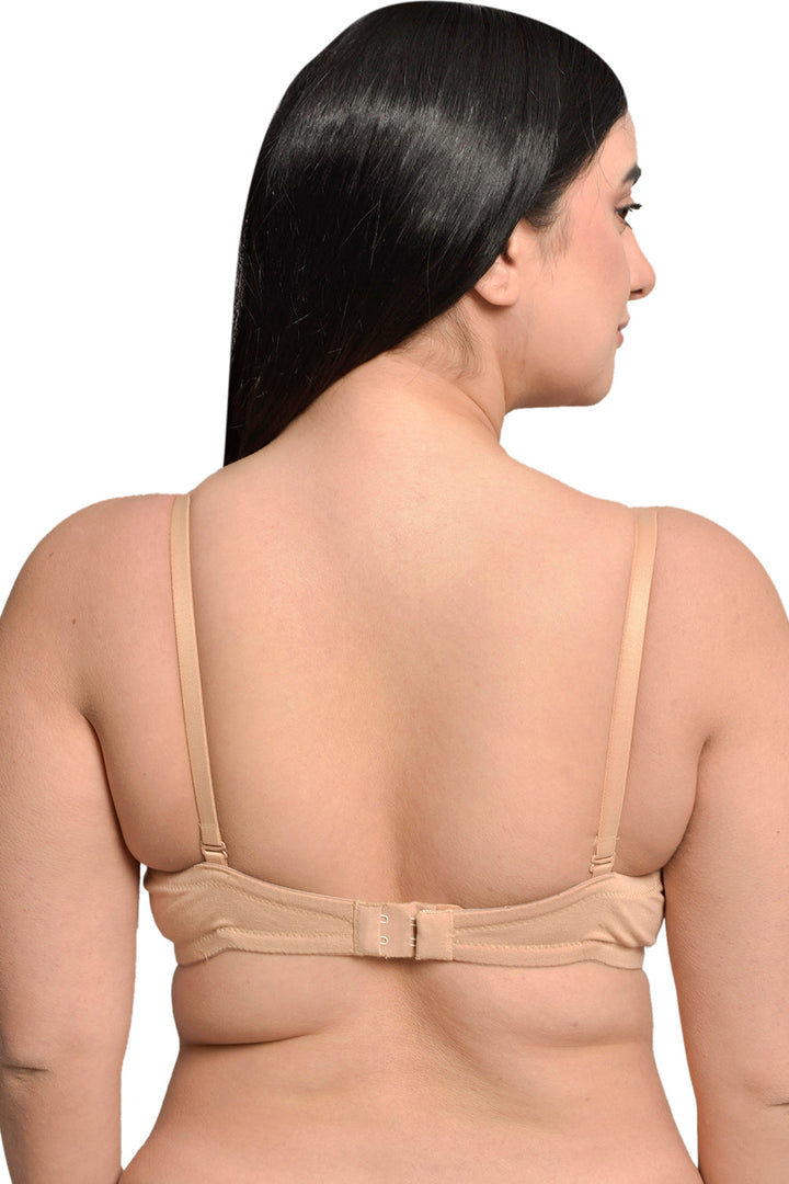 Plus Size Beige Organic Cotton Bamboo Padded Strapless Bra