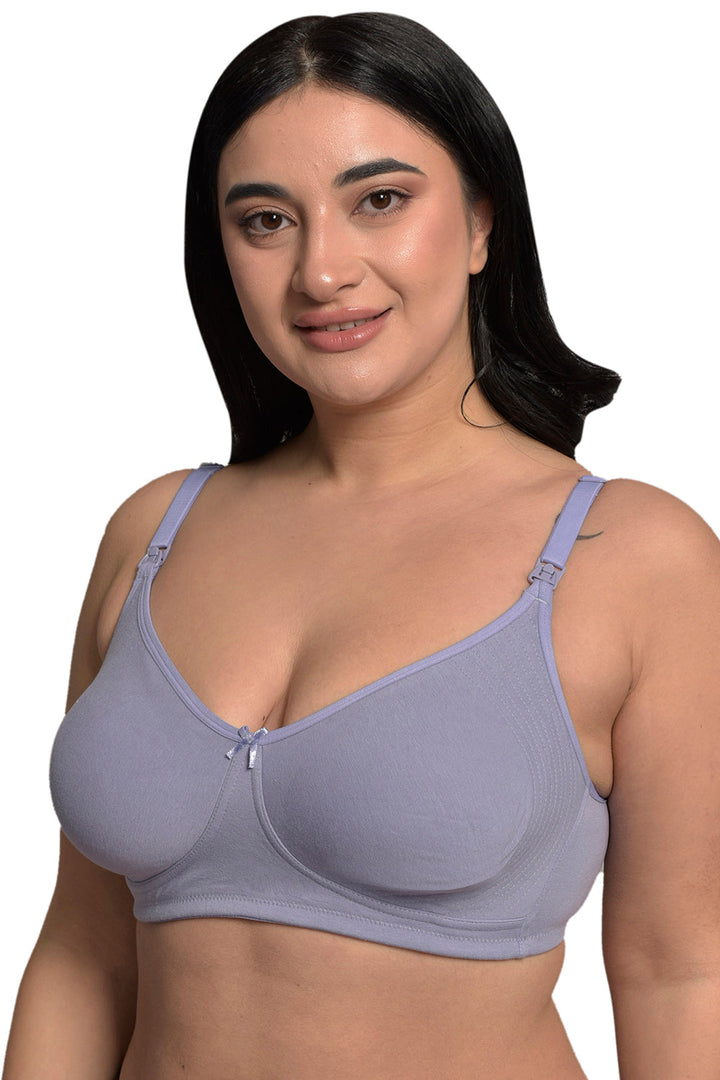 Plus Size Lavender Organic Cotton Bamboo Non Padded  Feeding Bra