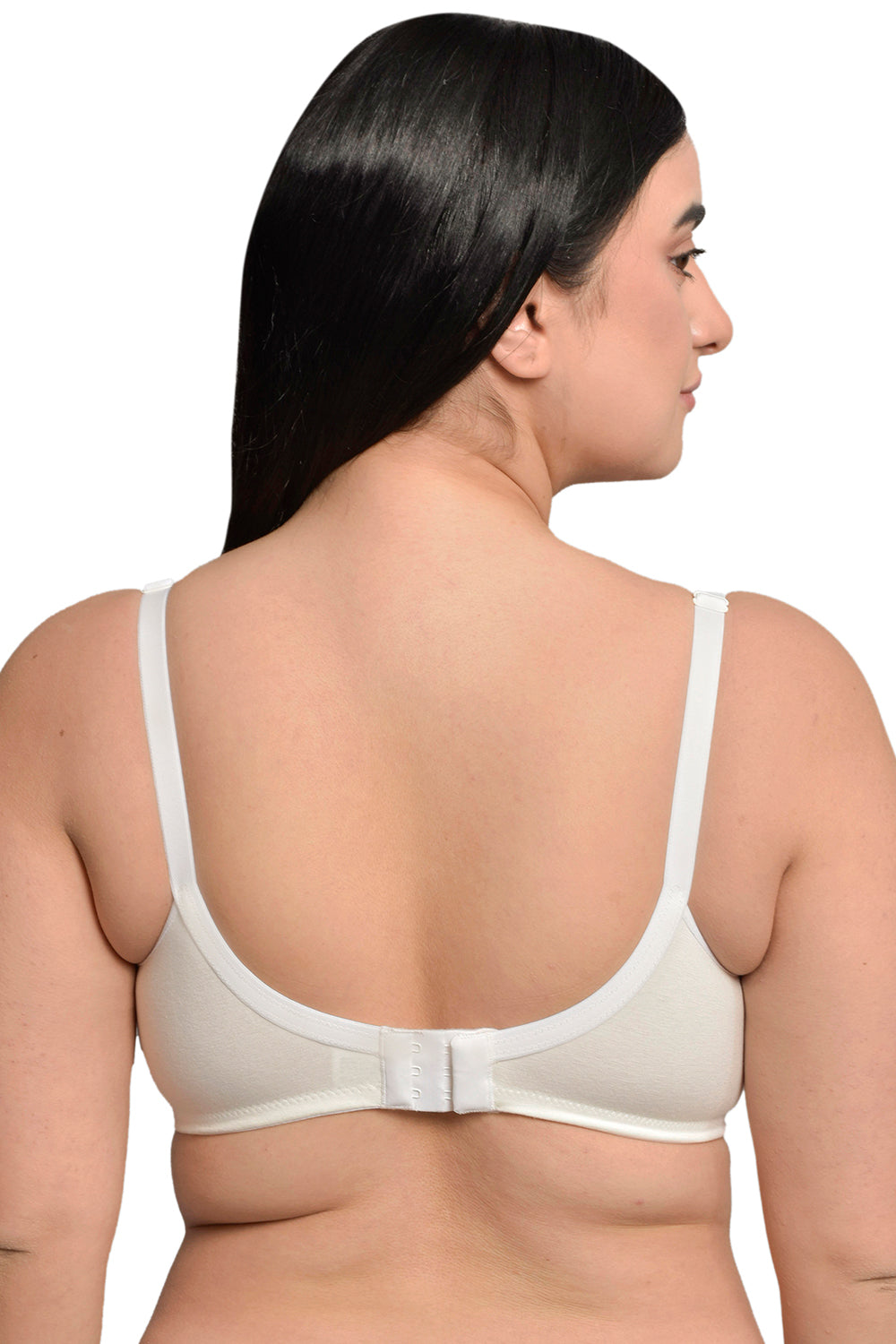 Plus Size White Organic Cotton Bamboo Non Padded  Feeding Bra