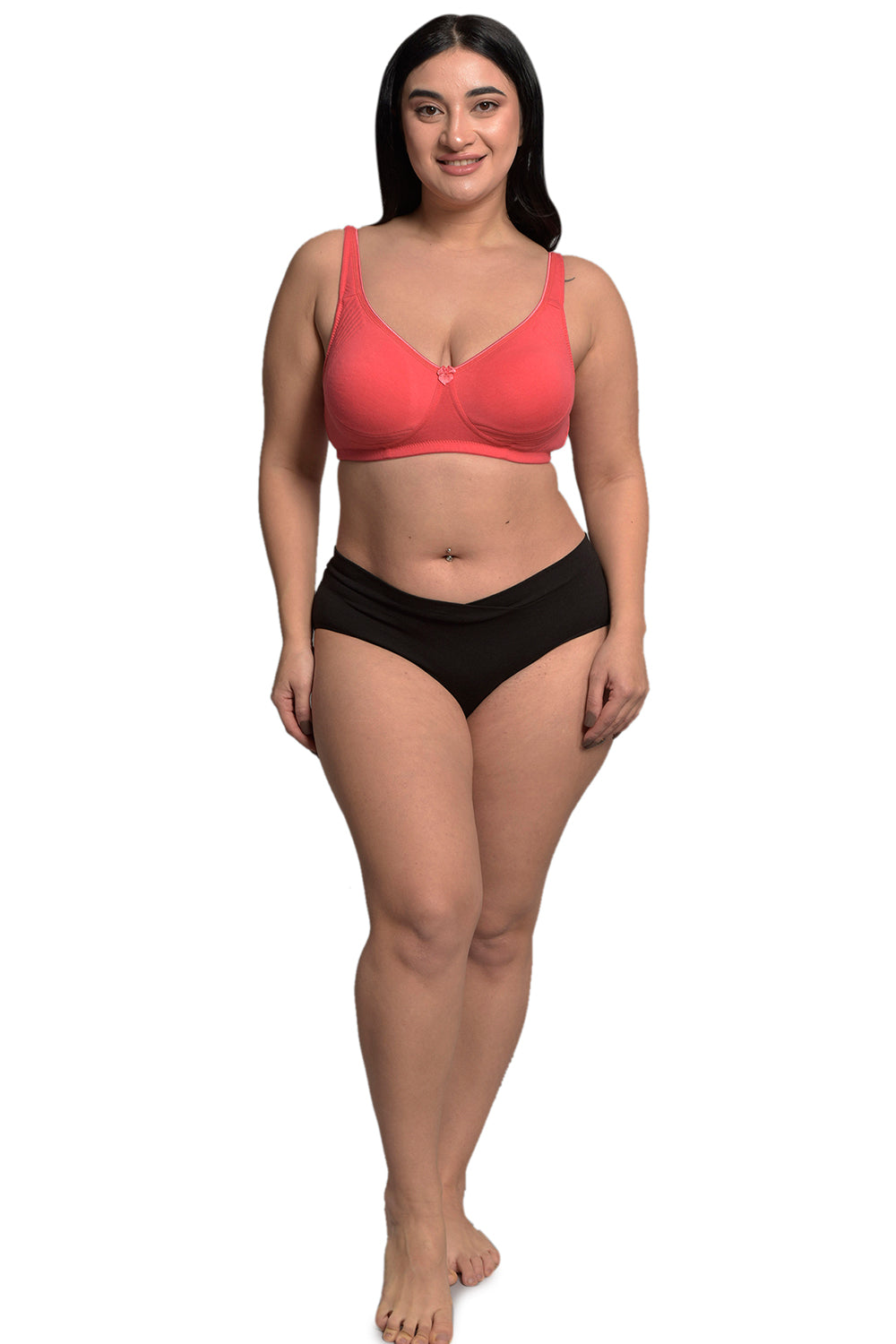 Plus Size Bright Pink Organic Cotton Bamboo Non padded Side support bra