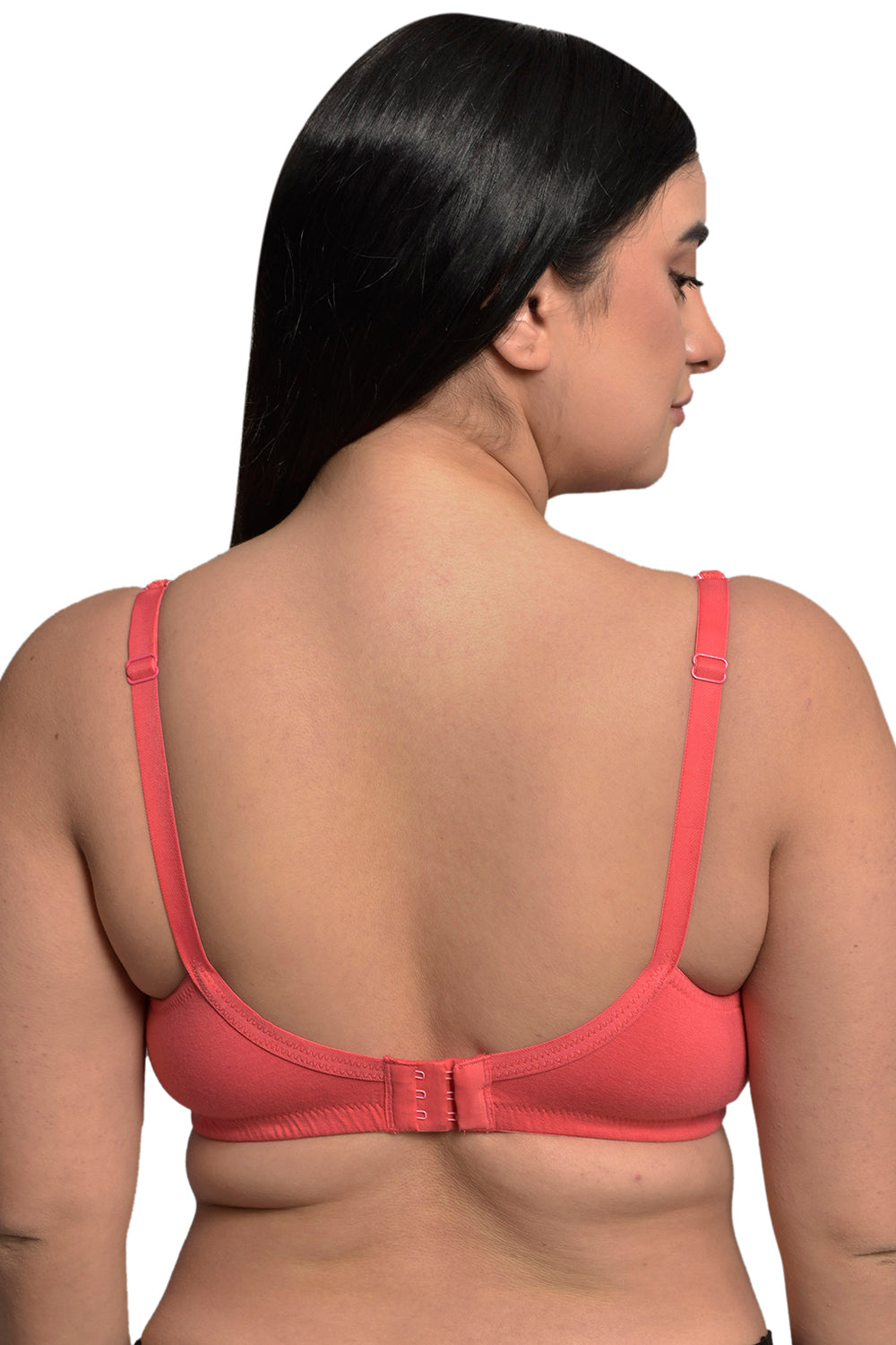 Plus Size Bright Pink Organic Cotton Bamboo Non padded Side support bra