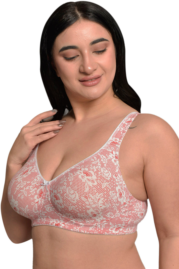 Plus Size Printed Organic Cotton Bamboo Non padded Side support bra