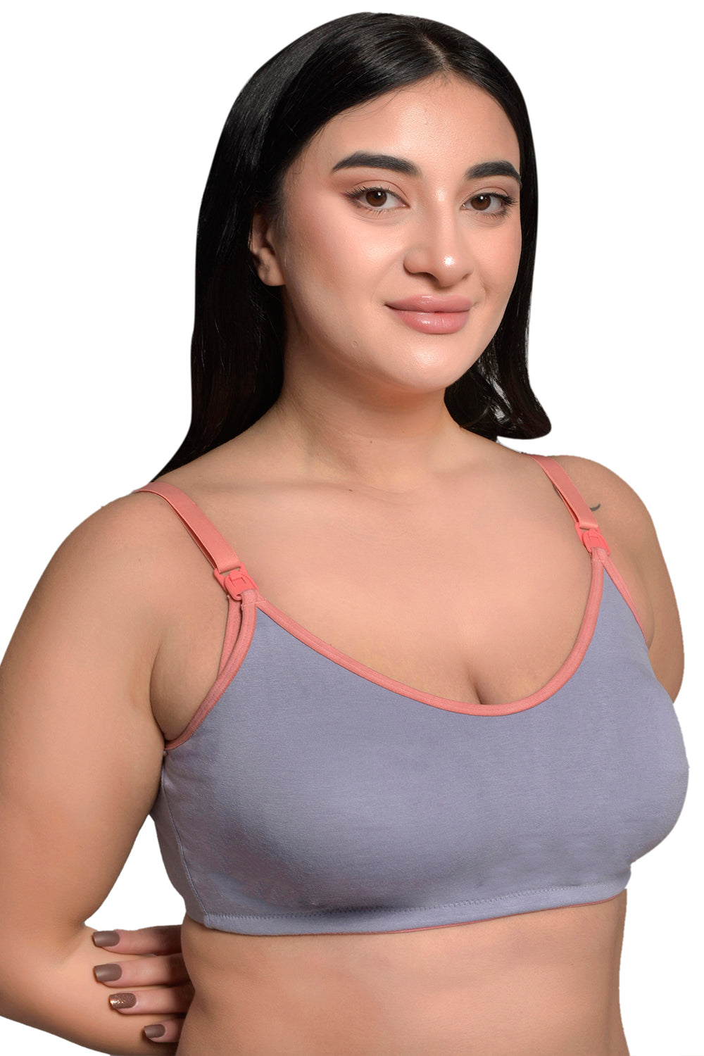 Plus Size Lavender Organic Cotton Bamboo Non Padded  Nursing Bra
