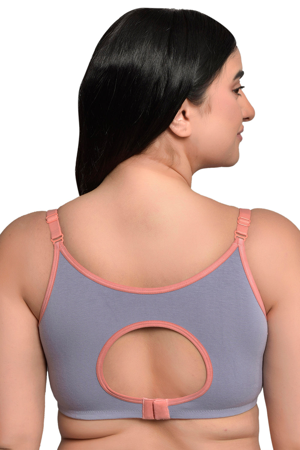 Plus Size Lavender Organic Cotton Bamboo Non Padded  Nursing Bra