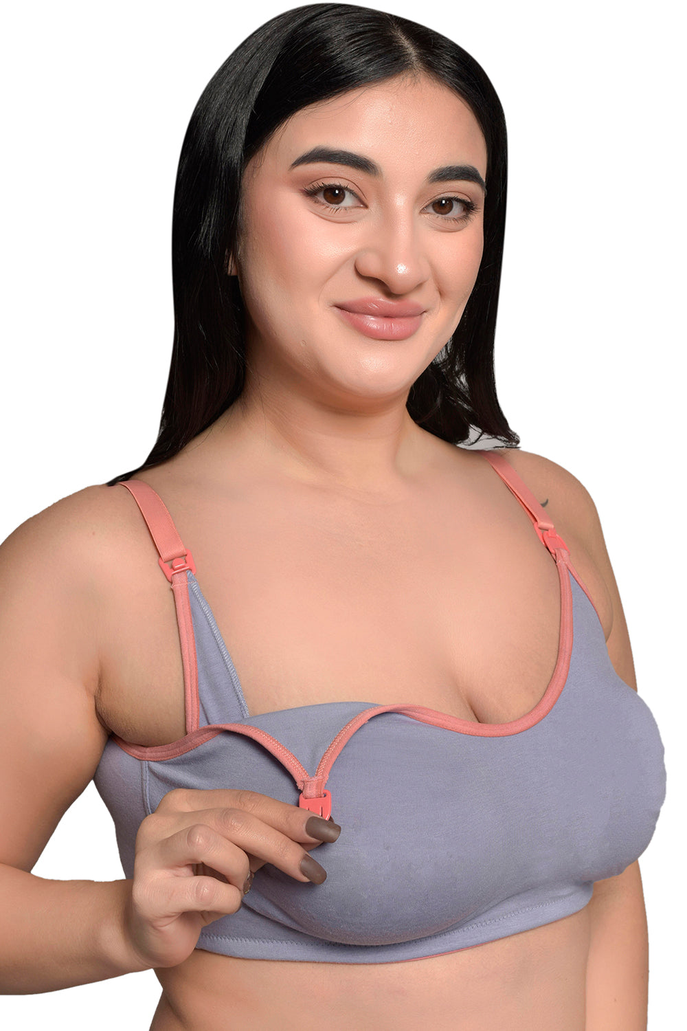 Plus Size Lavender Organic Cotton Bamboo Non Padded  Nursing Bra
