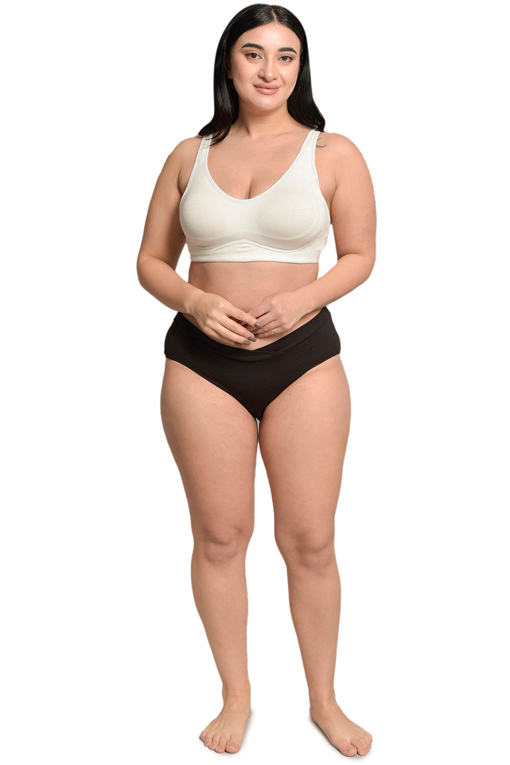 Plus Size White Organic Cotton Bamboo Non padded Minimizer Bra