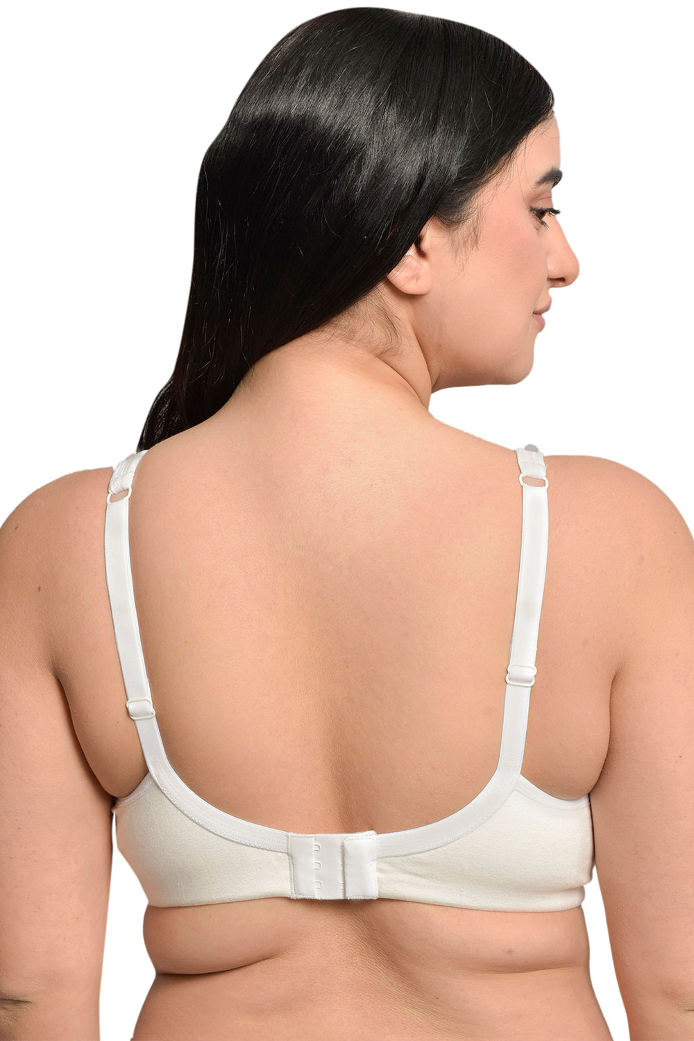Plus Size White Organic Cotton Bamboo Non padded Minimizer Bra