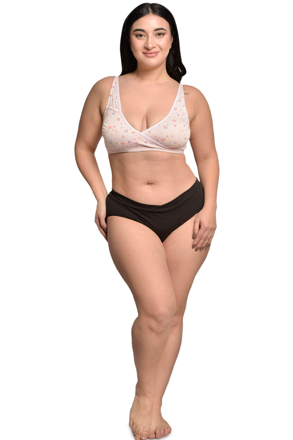 Plus Size Pink Organic Cotton Bamboo Non Padded  Sleeping Bra