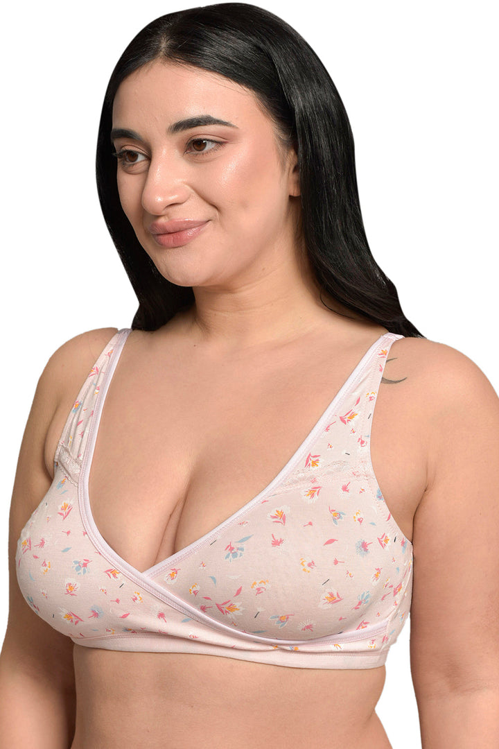 Plus Size Pink Organic Cotton Bamboo Non Padded  Sleeping Bra