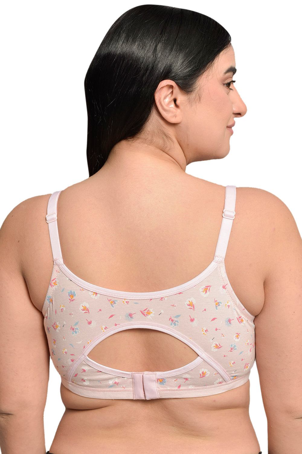Plus Size Pink Organic Cotton Bamboo Non Padded  Sleeping Bra
